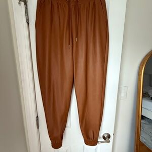 Bagatelle Tan leather Jogger Pants